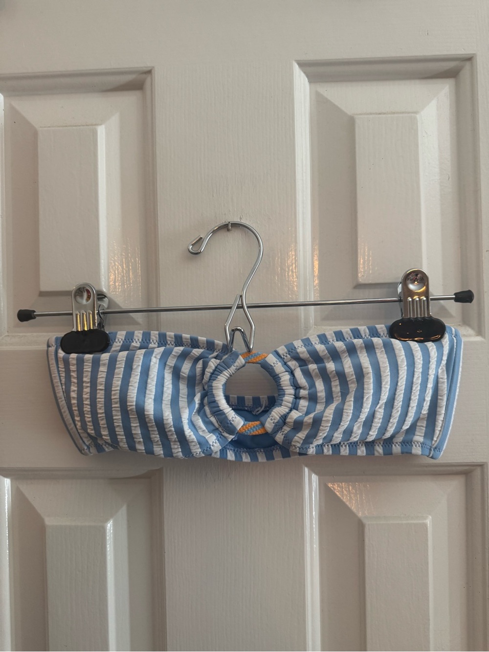 Roxy Striped Blue & White Bandeau Bikini Top Size XS